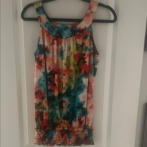 Colorful Floral Sleeveless Top